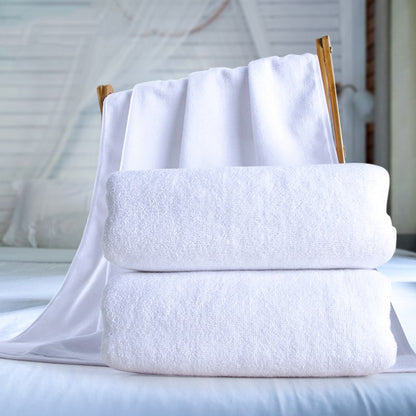 Luxury Hotel Cotton Bath Towels-Premium Soft Absorbent White Towels-Thick Pure Cotton Bathroom Towels (350g–600g)