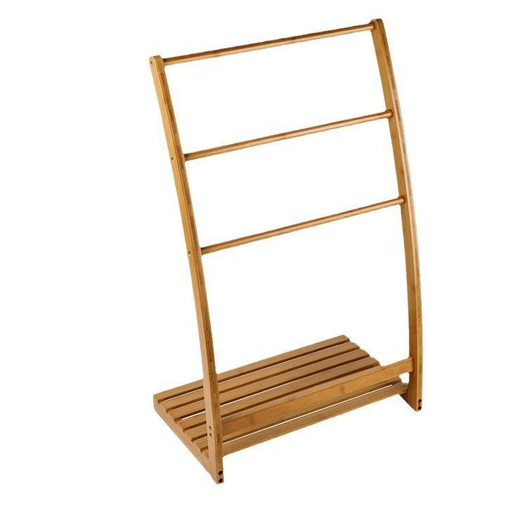 3 Tier Bamboo Towel Rack - Foldable Freestanding Bathroom Towel & Clothes Stand