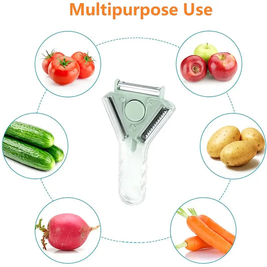 3-in-1 Vegetable Peeler–Stainless Steel Multi Blade Peeler, Julienne & Slicer Kitchen Tool (Ergonomic Handle)