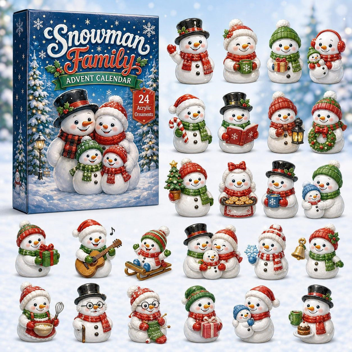 Christmas Acrylic Decorations Blind Box - 3mm Festive Santa, Gnome & Snowman Collectible Ornaments