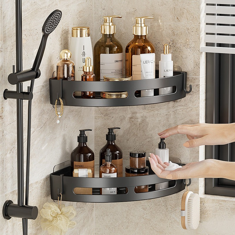 Bathroom Shower Rack Organiser-Multi-Layer Corner Storage Shelf-No Drill Plastic Shower Caddy (1–3 Tier Options)