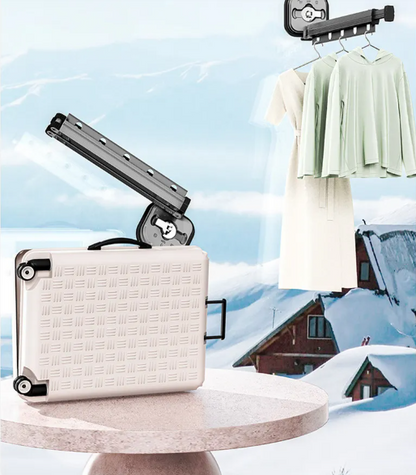 Folding Suction Cup Clothes Hanger–Retractable Wall Mounted Drying Rack for Laundry & Small Spaces