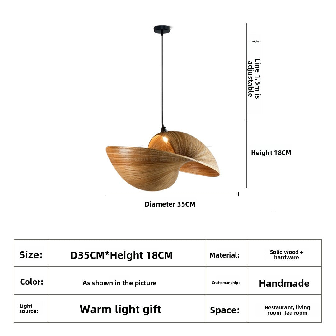 Handwoven Rattan Pendant Light - Japanese Wabi-Sabi LED Ceiling Light