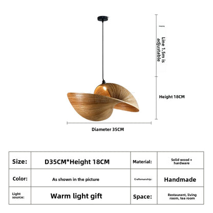 Handwoven Rattan Pendant Light - Japanese Wabi-Sabi LED Ceiling Light