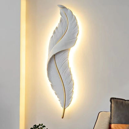 Nordic Stylish Feather LED Wall Light–Modern 3-Colour Dimmable Decorative Wall Lamp
