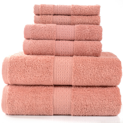 6 Piece Cotton Towel Set-Soft Absorbent Bath Towels Set-Luxury Bathroom Towels Quick Dry