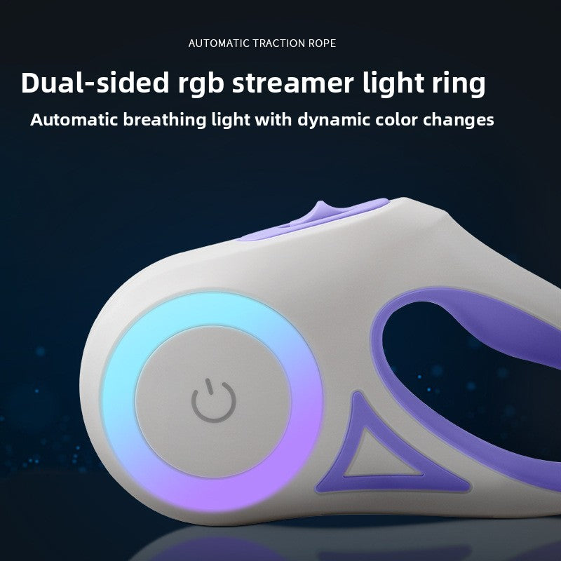 LED Retractable Dog Leash–USB Rechargeable Automatic Pet Lead For Day & Night Walks