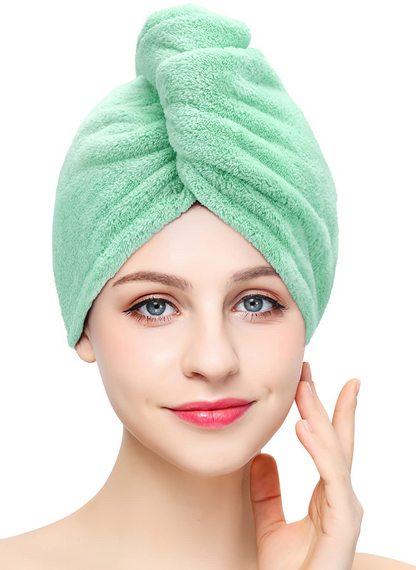 Coral Fleece Hair Towel Wrap-Super Absorbent Quick Dry Hair Turban-Soft Microfiber Hair Drying Cap