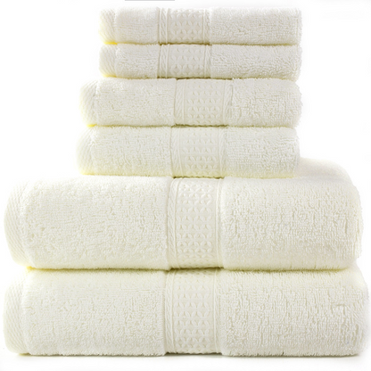6 Piece Cotton Towel Set-Soft Absorbent Bath Towels Set-Luxury Bathroom Towels Quick Dry