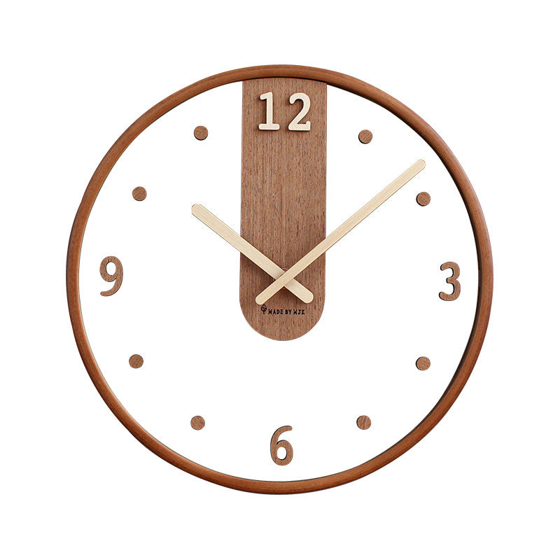 Nordic Minimalist Silent Wall Clock–Modern Wooden Decorative Clock for Living Room, Bedroom & Office