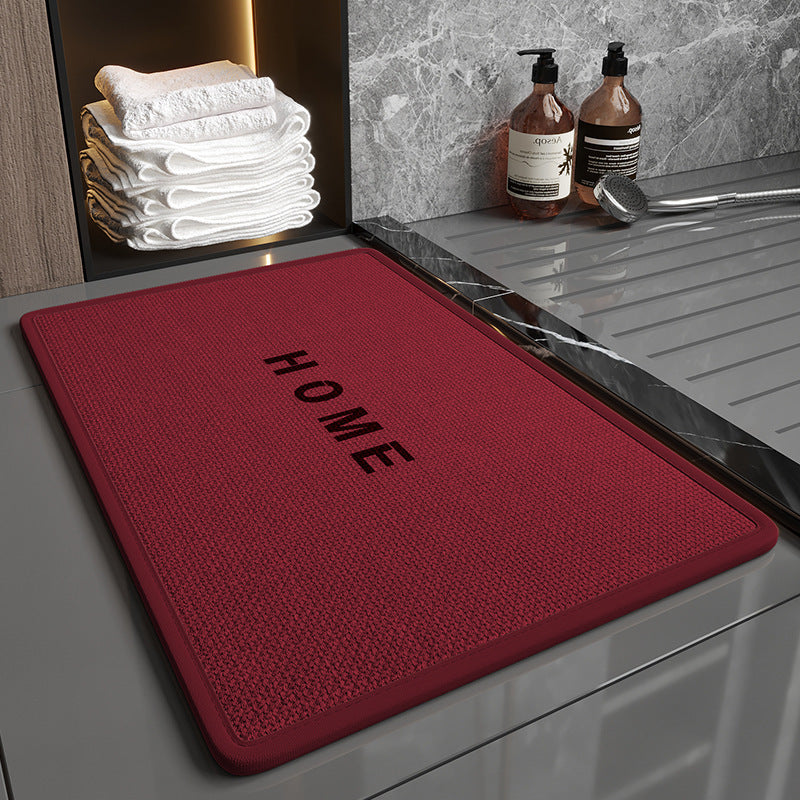 Super Absorbent Non-Slip Bath Mat - Quick Dry Linen Bathroom Floor Rug
