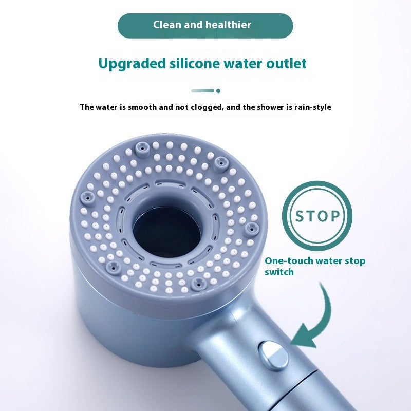 High Pressure Shower Head with Filter-Handheld Spray Shower with One-Click Stop-Water Saving Boost Shower Head with 12 Replacement Filters