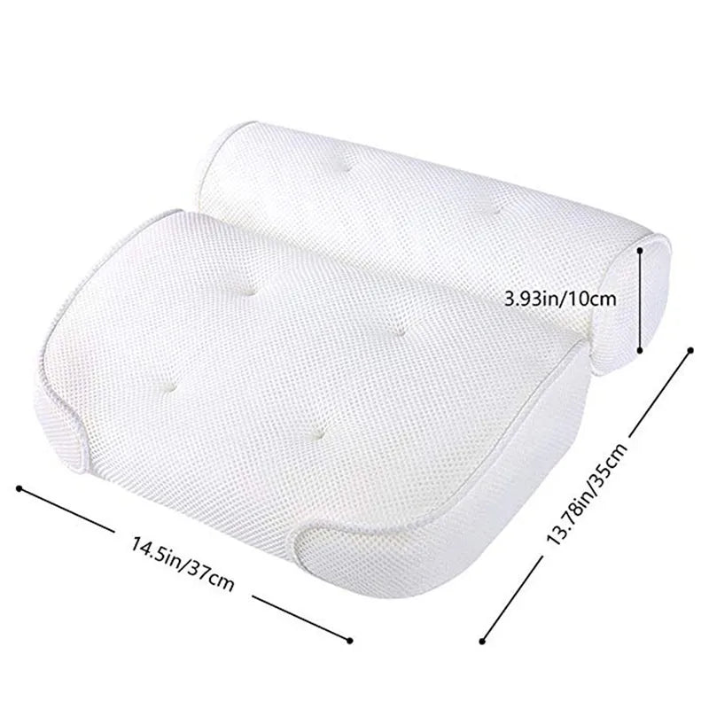 Luxury Mesh Bath Pillow-Spa Bathtub Headrest Cushion with Suction Cups-Soft Neck & Back Support Bath Pillow