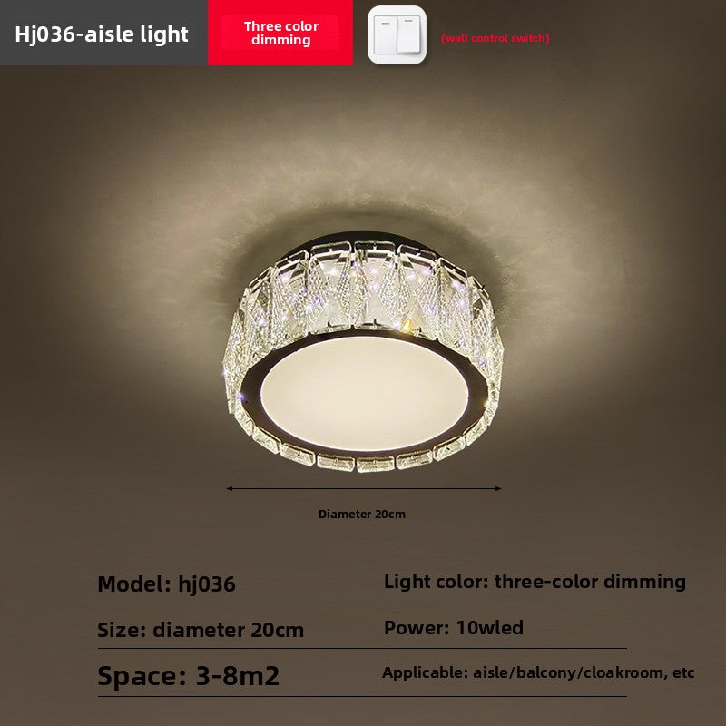 Modern Crystal LED Ceiling Light - 3-Color Flush Mount Ceiling Lamp