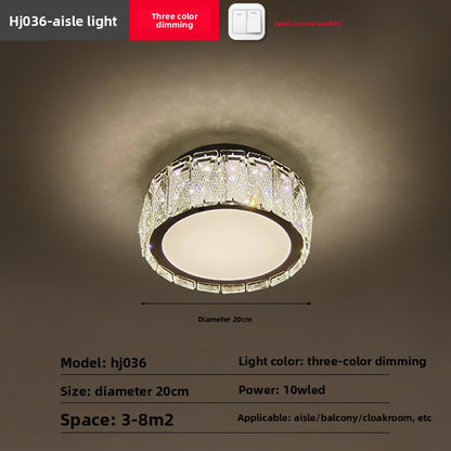 Modern Crystal LED Ceiling Light - 3-Color Flush Mount Ceiling Lamp