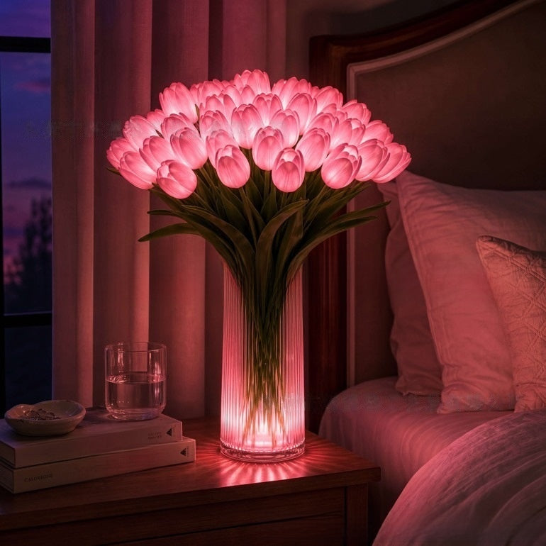 LED Tulip Table Lamp - Romantic Decorative Flower Night Light