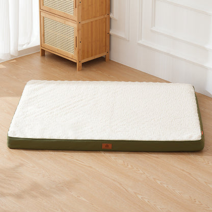 Plush Lambswool-Style Pet Bed - Thick Washable Cushion Bed for Dogs & Cats