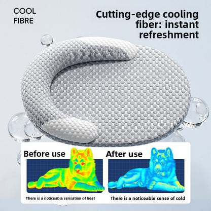 Cooling Pet Bed With Removable Ice Mat–Breathable Summer Bed For Dogs & Cats