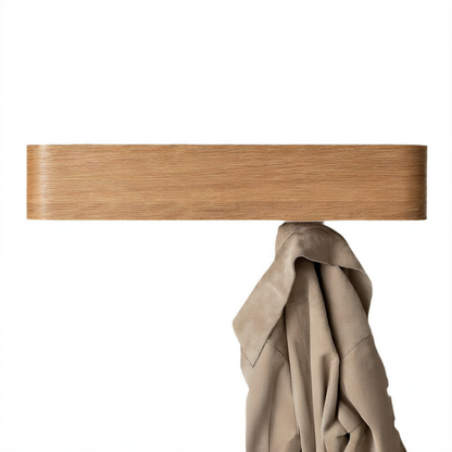 Solid Wood Wall Mounted Coat Rack - Modern Wooden Entryway Hooks for Coats, Bags & Accessories