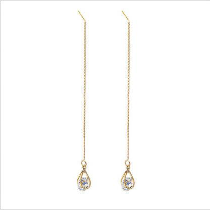 Water Drop Tassel Earrings–Asymmetrical Gold & Silver Drop Earrings, Elegant Alloy Statement Jewellery
