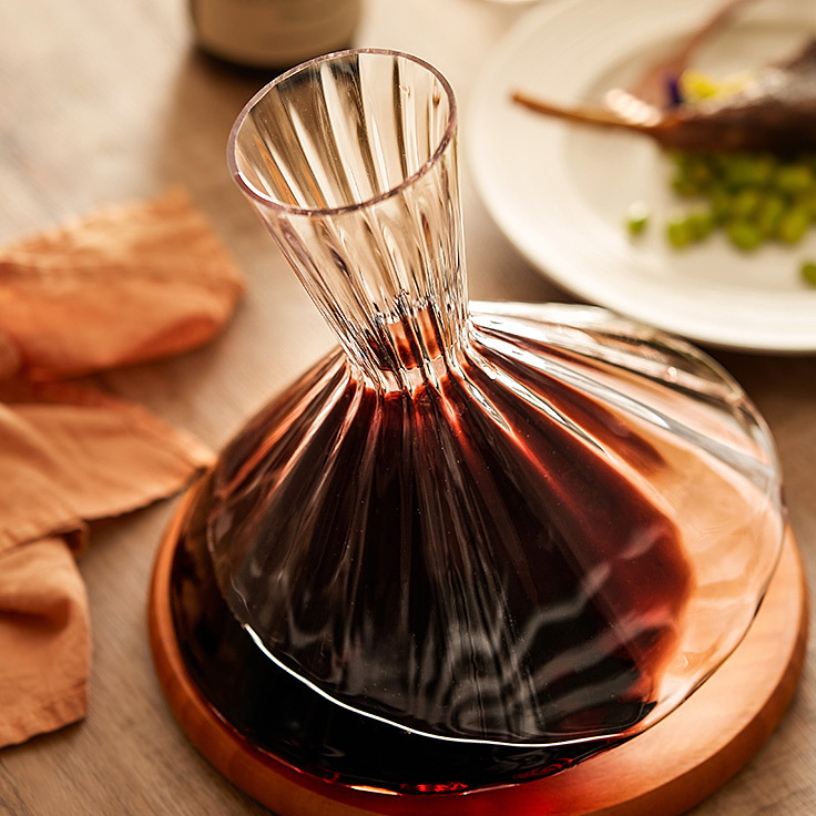 Crystal Glass Wine Decanter - 1000ml+ Luxury Balanced Red Wine Carafe