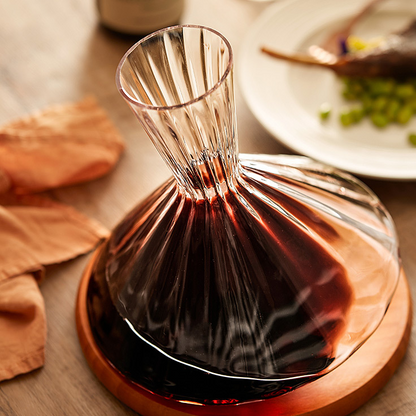 Crystal Glass Wine Decanter - 1000ml+ Luxury Balanced Red Wine Carafe