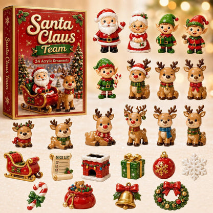 Christmas Acrylic Decorations Blind Box - 3mm Festive Santa, Gnome & Snowman Collectible Ornaments
