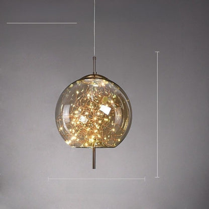 Nordic Glass Pendant Light–Modern Starry Sky LED Hanging Ceiling Light