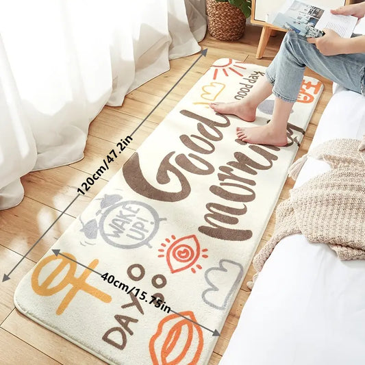 Imitation Cashmere Carpet–Soft Bedroom & Living Room Rug, Modern Geometric Bedside Floor Mat