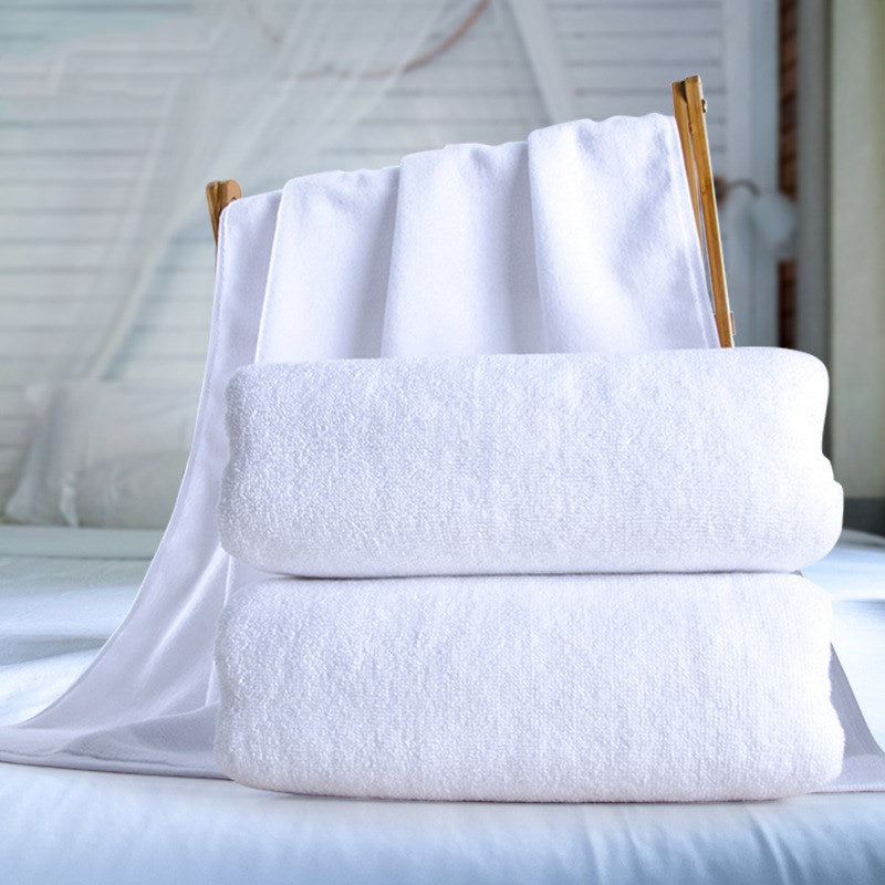 Luxury Hotel Cotton Bath Towels-Premium Soft Absorbent White Towels-Thick Pure Cotton Bathroom Towels (350g–600g)