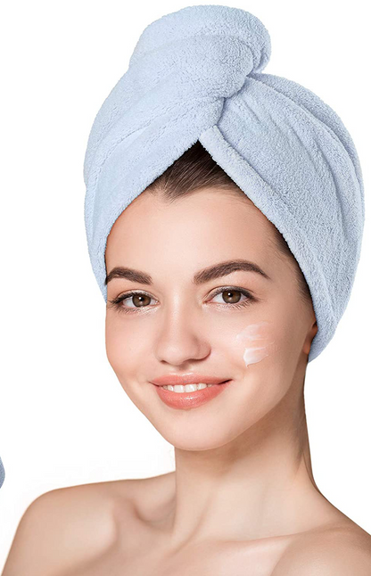 Coral Fleece Hair Towel Wrap-Super Absorbent Quick Dry Hair Turban-Soft Microfiber Hair Drying Cap
