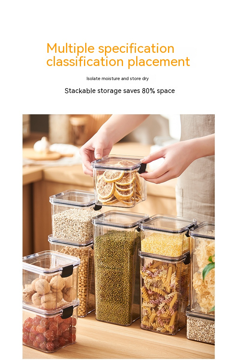 Airtight Food Storage Containers–BPA-Free Grain & Cereal Storage Set, Stackable Kitchen Pantry Organisers, Clear Plastic Containers