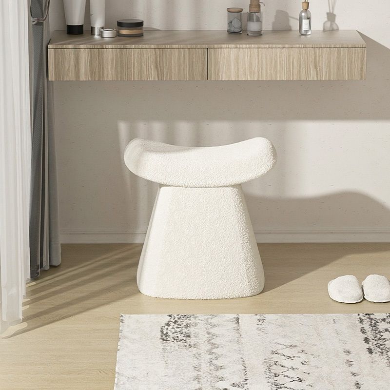 Luxury Teddy Fleece Vanity Stool–Modern Makeup Chair & Accent Seat