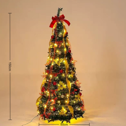Pre-Lit Foldable Christmas Tree - 1.5m & 1.8m Pop-Up LED Christmas Tree