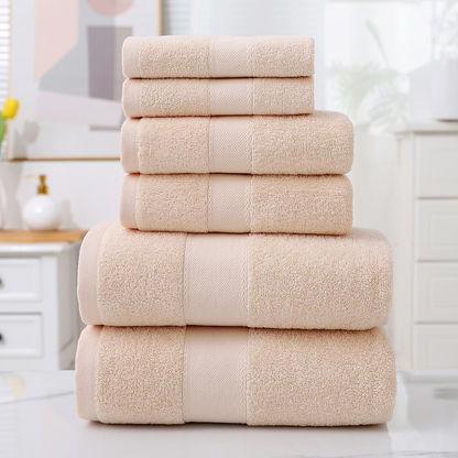 6 Piece Cotton Towel Set-Soft Absorbent Bath Towels Set-Luxury Bathroom Towels Quick Dry