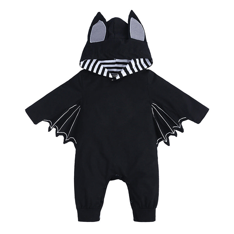 Baby Bat Halloween Romper – Hooded Cotton Costume Jumpsuit