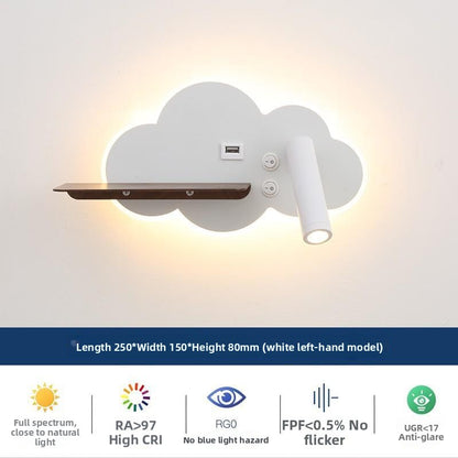 Modern Shaped LED Wall Reading Light with USB - Dimmable Bedside Wall Lamp