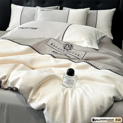 Luxury Lyocell Bedding Set–Ultra Soft Cooling 4-Piece Quilt Cover Set