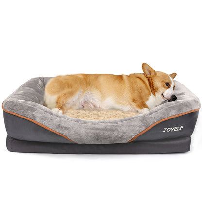 Orthopedic Memory Foam Dog Bed - Supportive Pet Bed with Removable Washable Cover