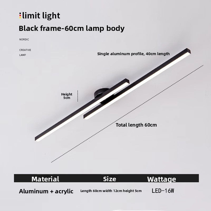 Modern Linear LED Ceiling Light - Dimmable Minimalist Ceiling Light for Living Room & Bedroom