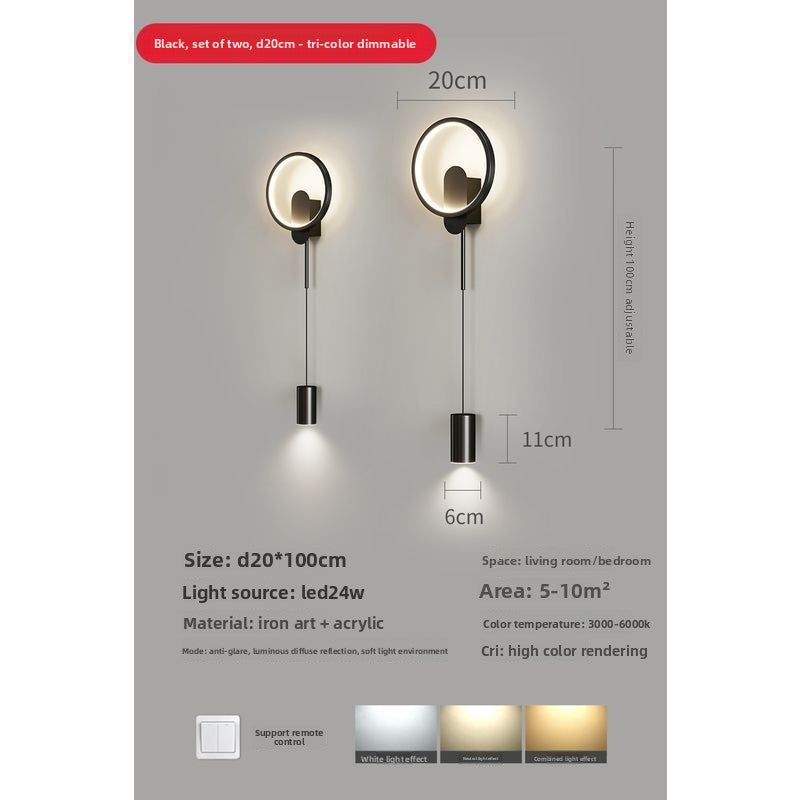Modern Nordic LED Wall Lamp–Smart Dimmable Resin Wall Light With Remote Control