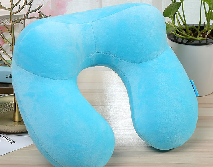 Inflatable U-Shaped Travel Pillow–Portable Neck Support Cushion for Flights, Cars & Travel