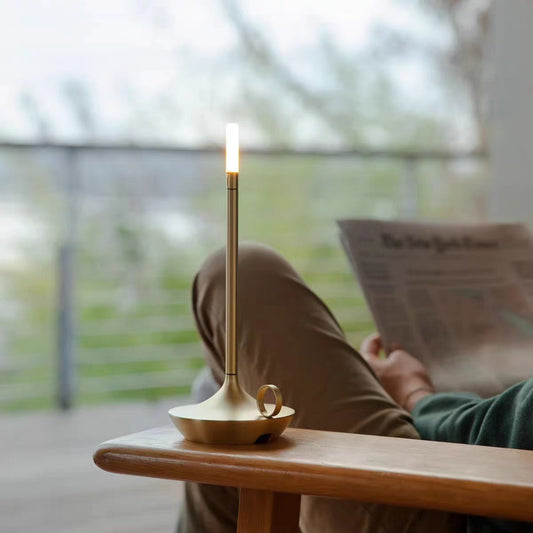LED Vintage Candle Holder Lamp–Modern Rechargeable Table Lamp for Home Décor