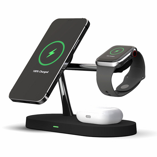 5-in-1 Wireless Charging Station–15W Fast Charging Dock for Phone, Watch & Earbuds