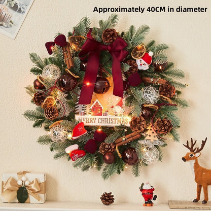 Luxury Christmas Wreath - 40cm & 50cm Festive Door Wreath with Optional LED Lights