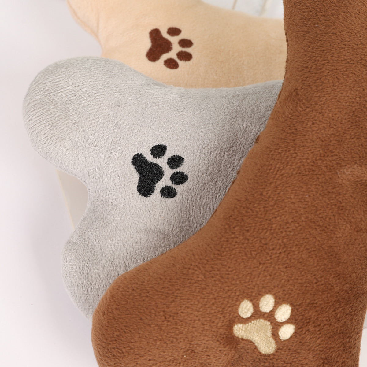 Plush Bone Dog Toy–Durable Soft Chew Toy For Dogs & Cats