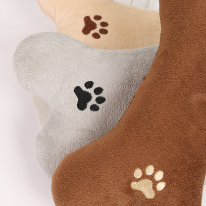 Plush Bone Dog Toy–Durable Soft Chew Toy For Dogs & Cats