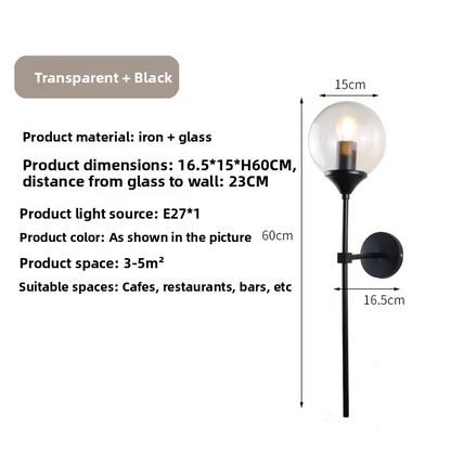 Nordic Glass Wall Light - Modern Balloon LED Bedside & Hallway Wall Lamp