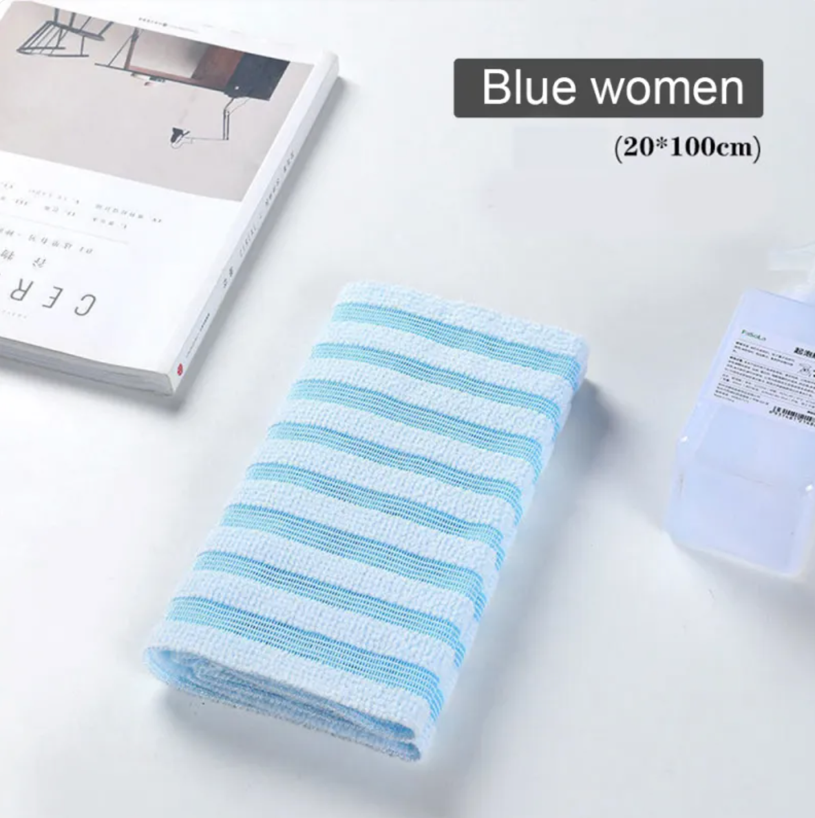 Exfoliating Bath Towel Scrubber-Body Scrub Cloth for Gentle Skin Cleansing-Soft Shower Back Scrubber