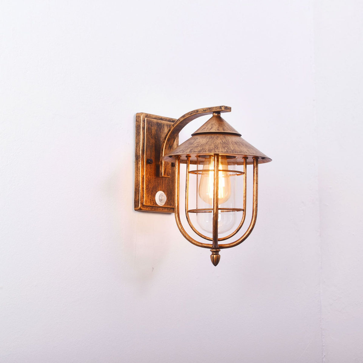 Retro Outdoor Sensor Wall Light - Nordic LED Glass Wall Lamp for Courtyard & Entrance
